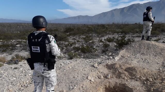 La Guardia Nacional encontró una toma de reciente colocación, en una excavación de aproximadamente 10 metros de diámetro.