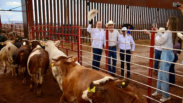 Alfonso Durazo, gobernador de Sonora, durante apertura de la frontera a Estados Unidos a ganado