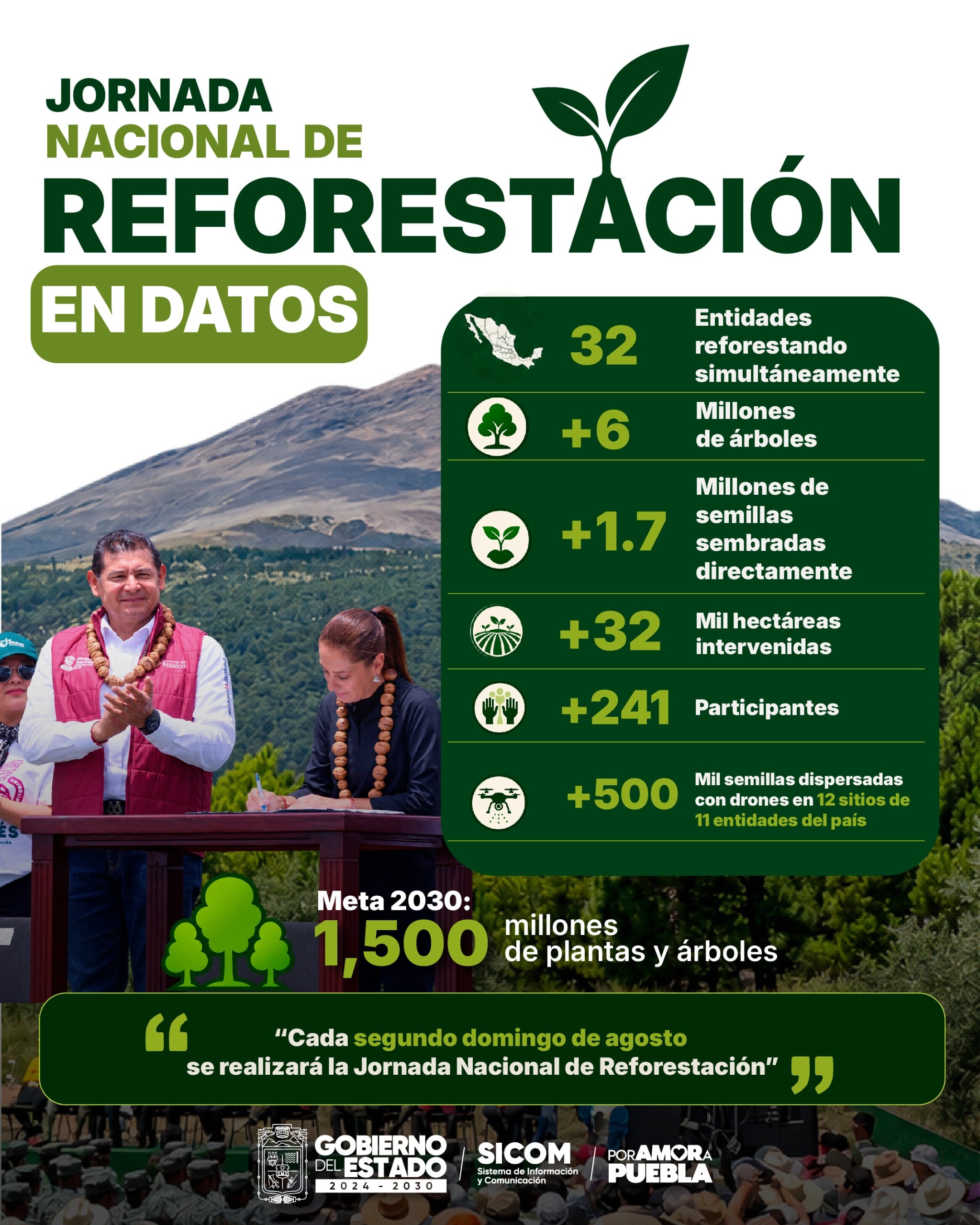 Datos sobre la primera Jornada Nacional de Reforestación.