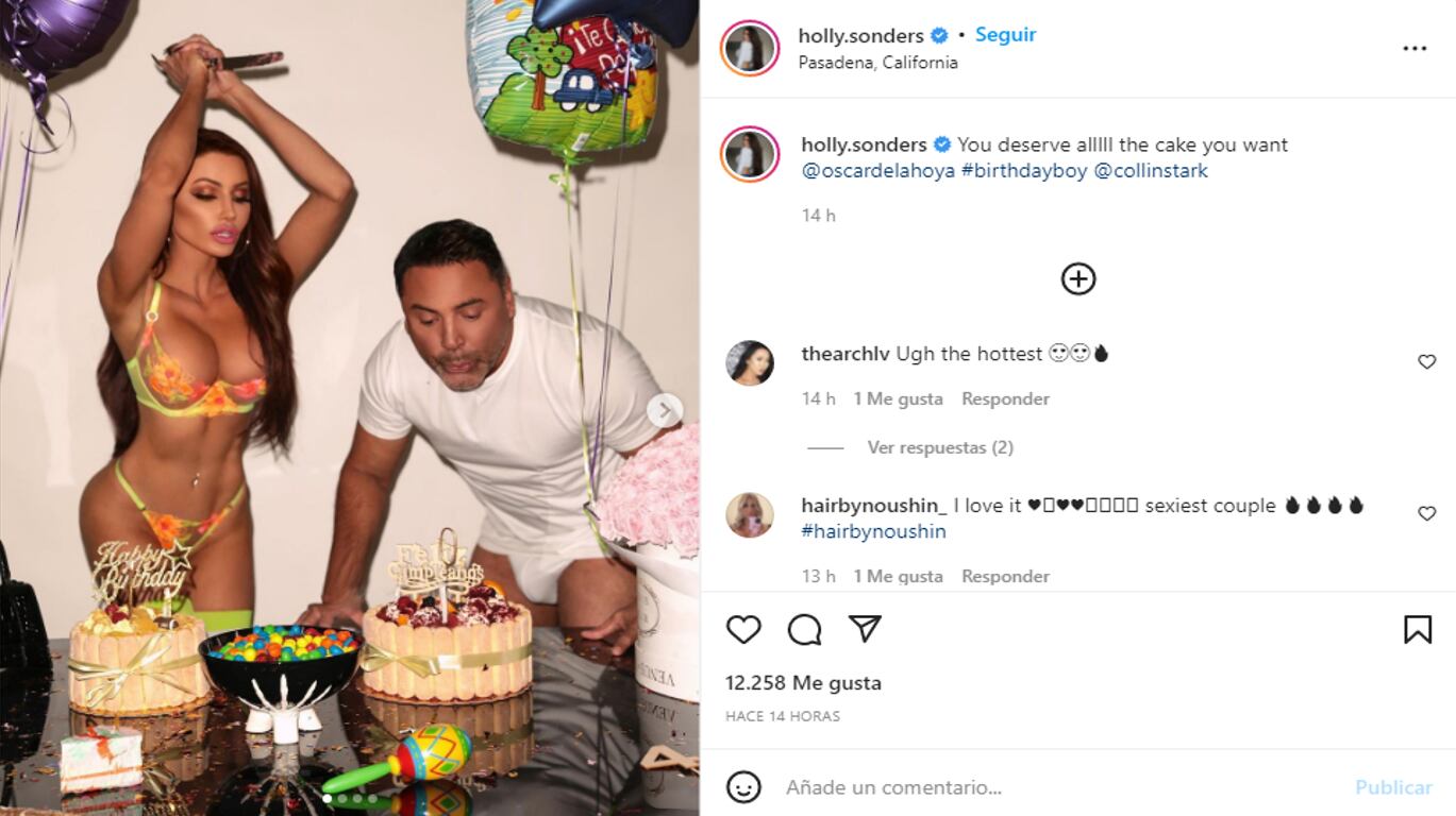 Óscar de la Hoya y Holly Sonders, cumpleaños