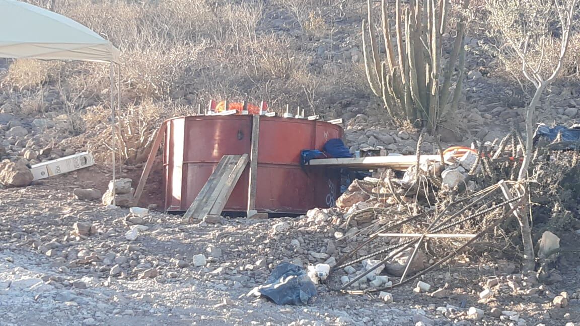 Estructura localizada por la familia Cota en su terreno.