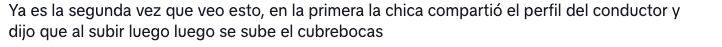 Usuario confirma que Mane trabaja de conductor de Uber.