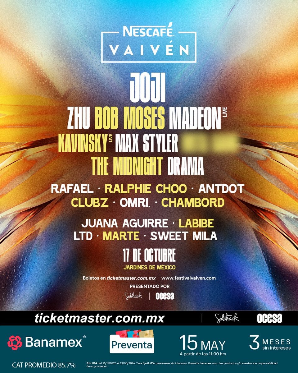 Festival Nescafé Vaivén 2026: lineup, precios y boletos