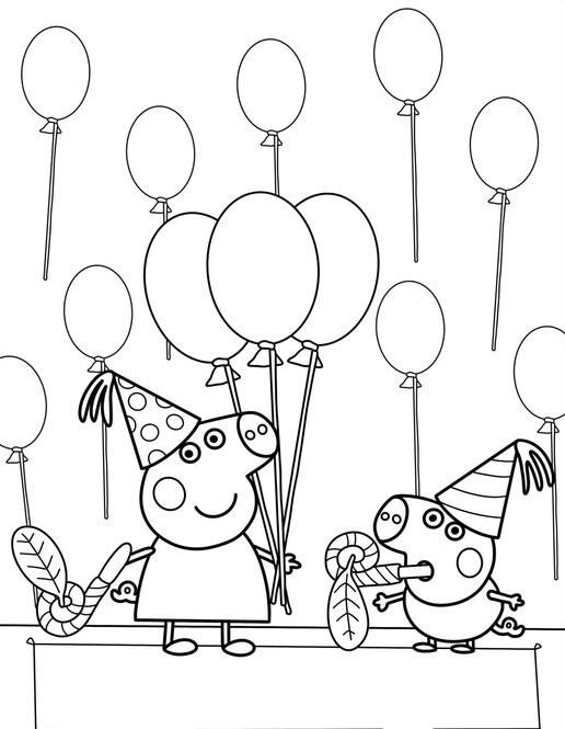 Dibujos de Peppa Pig de cumpleaños