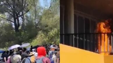 Marcha UNAM: Estudiantes de la Facultad de Artes, del IPN y de la UAM marcha a Rectoría de CU; queman puerta; escuela acusa violencia de infiltrados