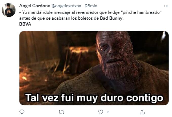 Memes de boletos para Bad Bunny