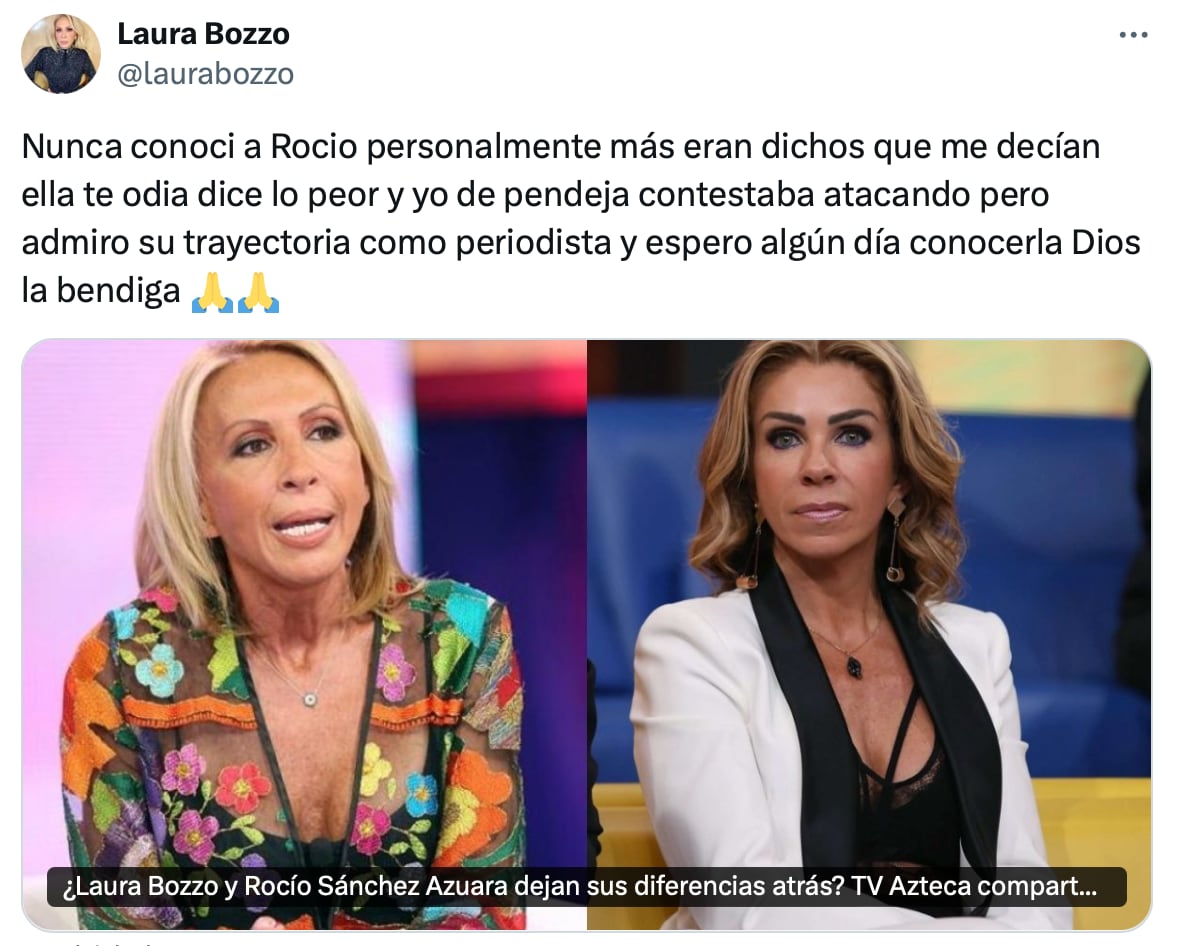 Laura Bozzo quiere conocer a su archienemiga Rocío Sánchez Azuara