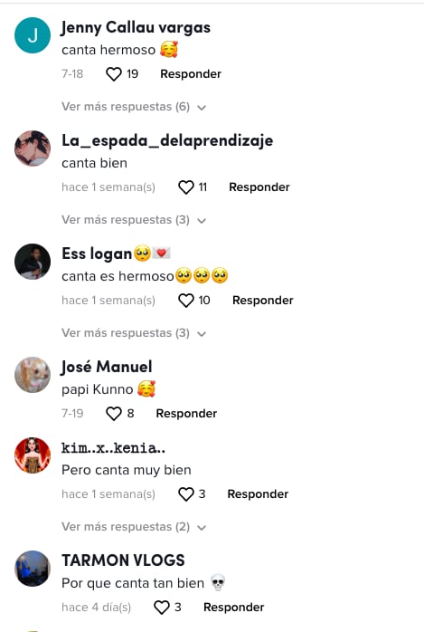 Comentarios, tiktok