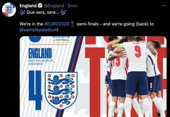 Inglaterra avanza a la final de la Euro 2021
