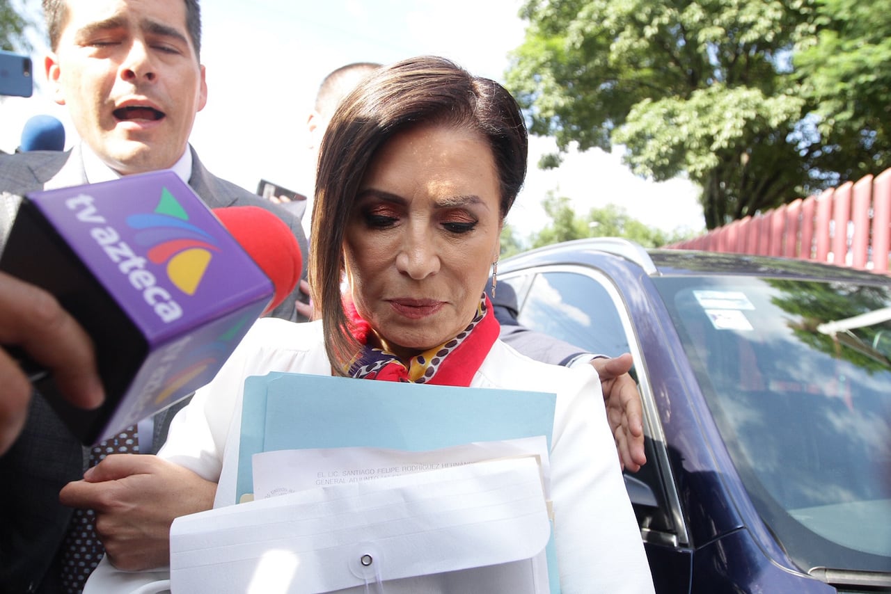 Rosario Robles arriba a la audiencia donde se le dictó prisión preventiva.