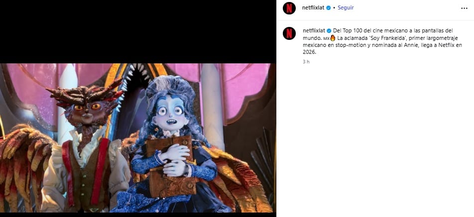 Netflix adquirió Soy Frankelda y la estrenará en 2026.