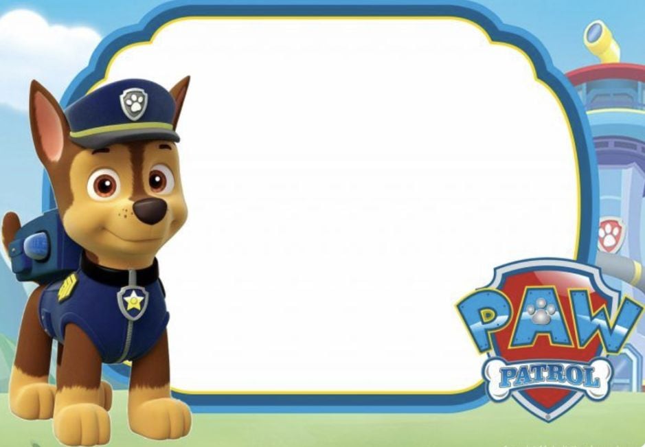 Tarjeta de Paw Patrol de graduación de Chase