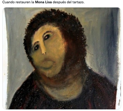 Memes del pastelazo a La Mona Lisa