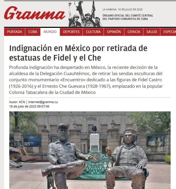 Retiran estatuas de Fidel Castro y Che Guevara