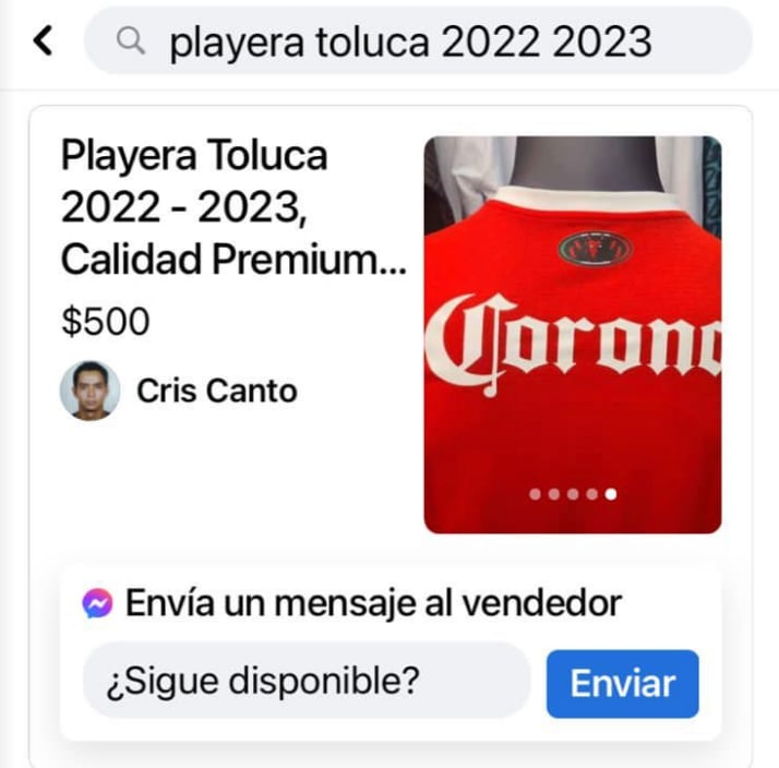 Camisetas robadas del Deportivo Toluca