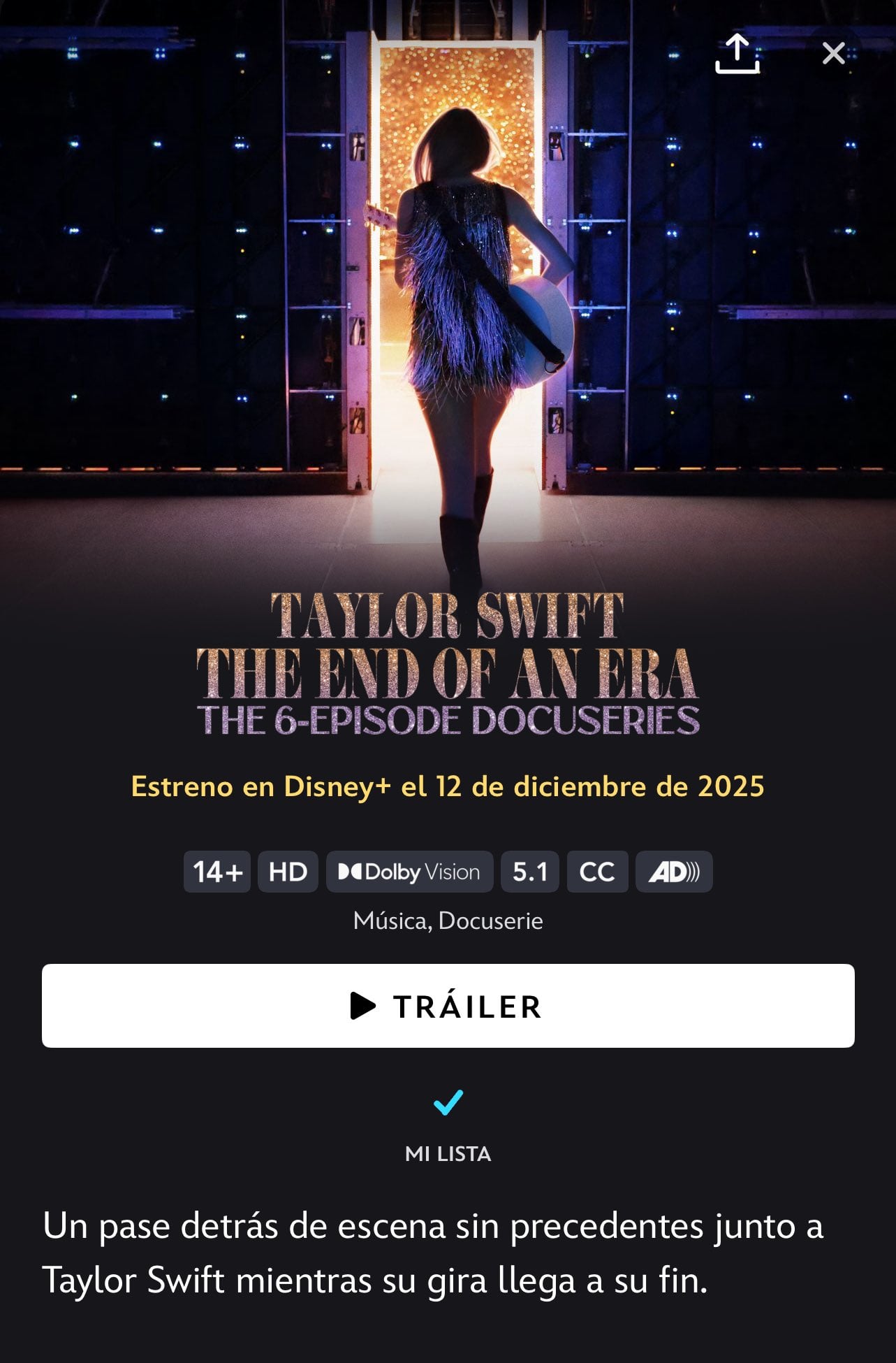 Taylor Swift: The End of an Era, documental en Disney+