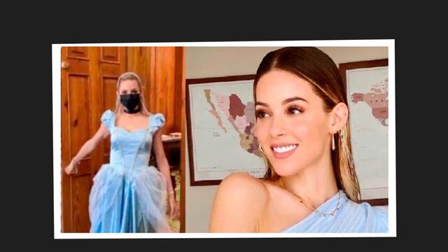 Mariana Rodríguez en Cenicienta entrando al Palacio de Gobierno