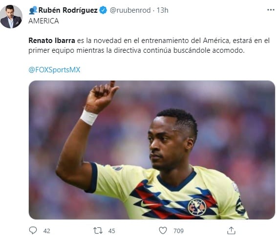 Tuit sobre Renato Ibarra