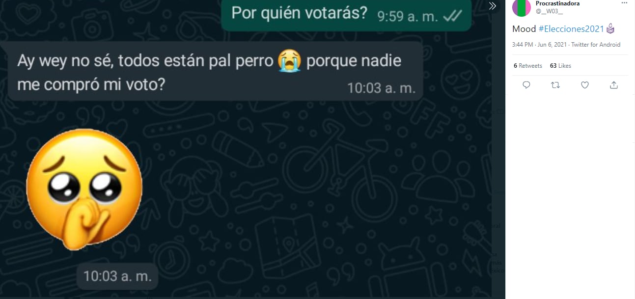 Memes sobre los resultados preliminares de las elecciones 2021.