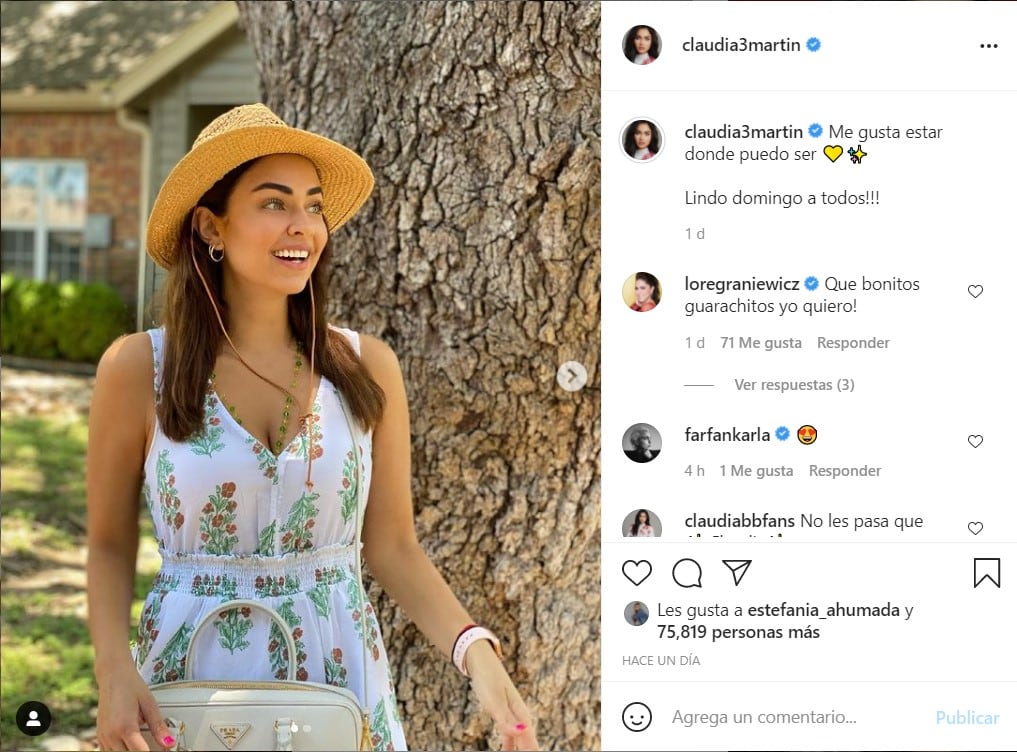 Claudia Martín publica fotos de su viaje
