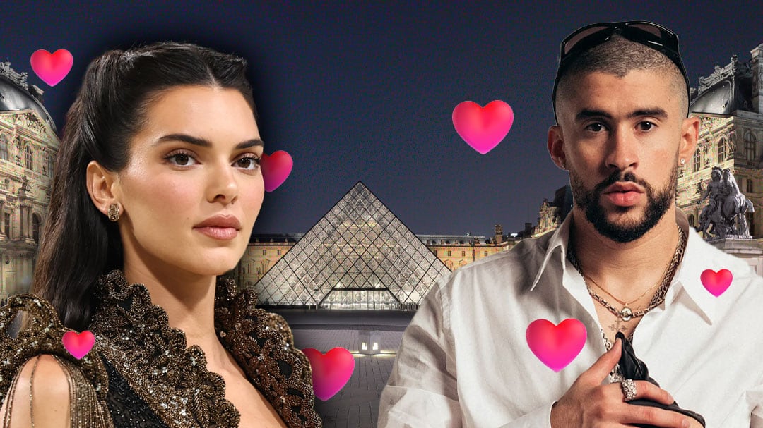 FOTO: Kendall Jenner descalza cerró el Museo de Louvre de París para tener una cita con Bad Bunny