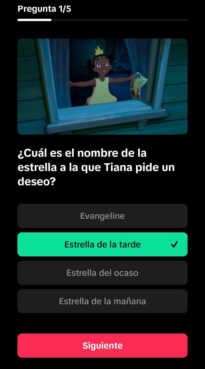 Cuestionario Disney 100 en TikTok