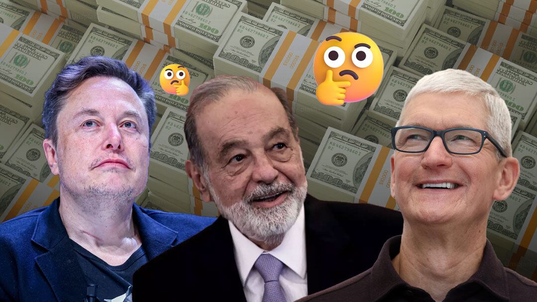 Tim Cook, Carlos Slim y Elon Musk ¿Quién tiene más millones?