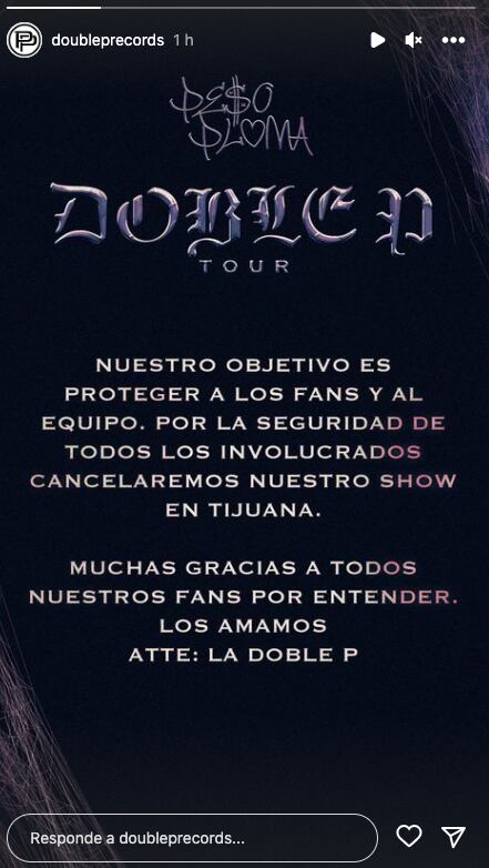 Peso Pluma cancela conciertos en Tijuana