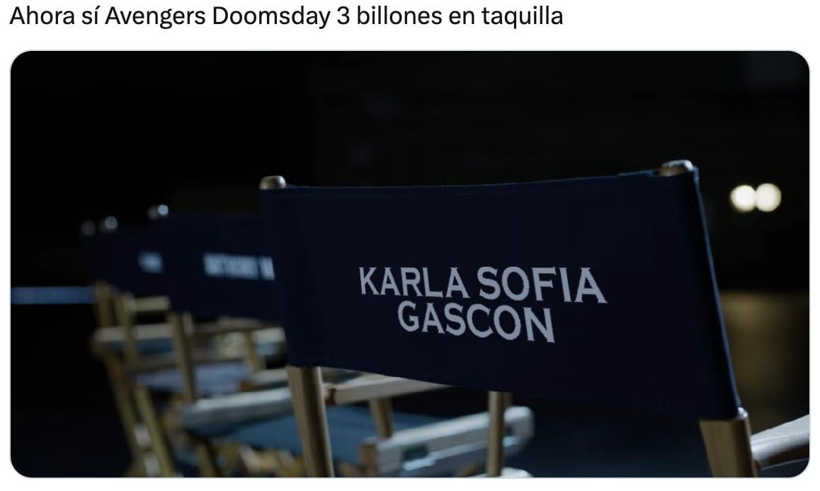 Memes aseguran que Karla Sofía Gascón estará en Avengers: Doomsday