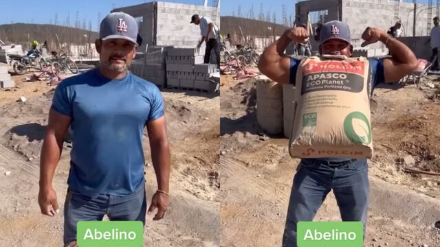 Puede cargar un costal de cemento sólo con los dientes