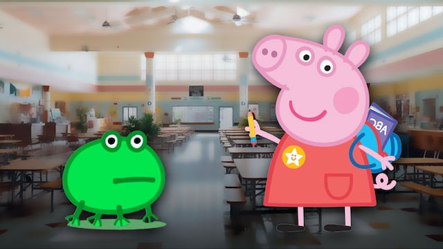 Etiquetas escolares para imprimir de la rana de Peppa Pig