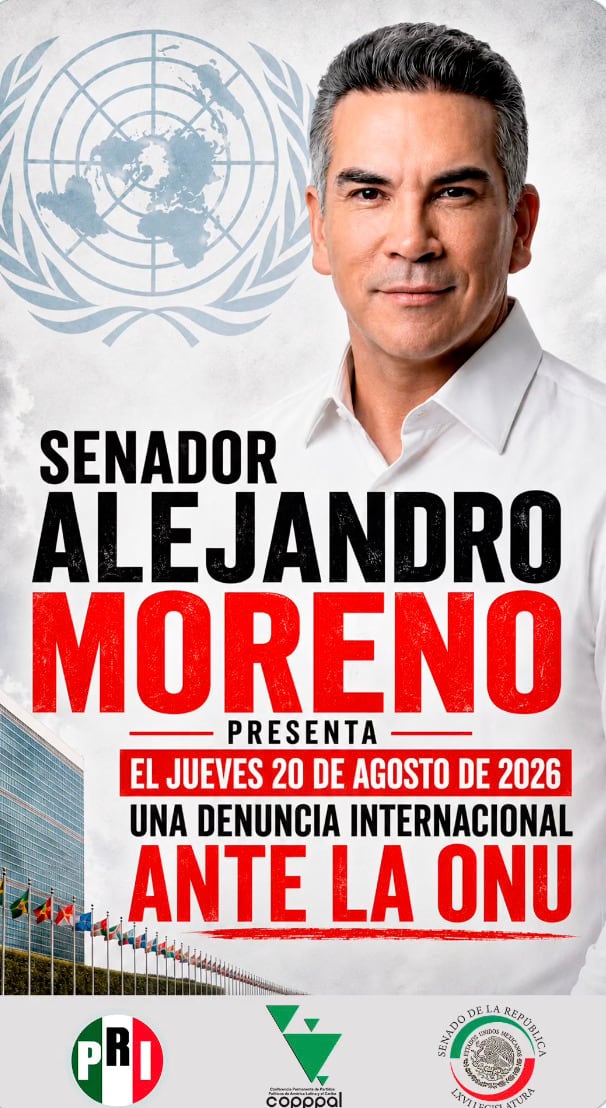 Alejandro Moreno denuncia ante la ONU al gobierno de Claudia Sheinbaum