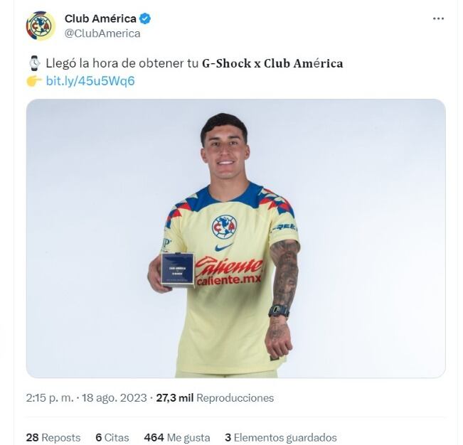 El Club América anunció el lanzamiento de su exclusivo reloj, en colaboración con Casio.