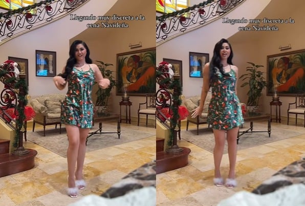 Gomita sexy con vestido navideño