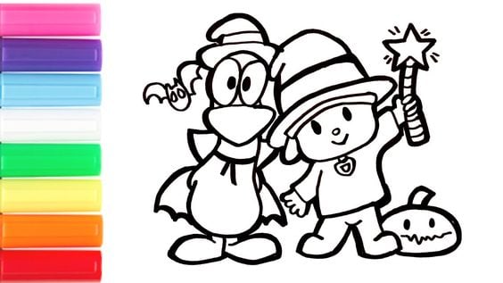 Dibujos de Pocoyó Halloween para colorear