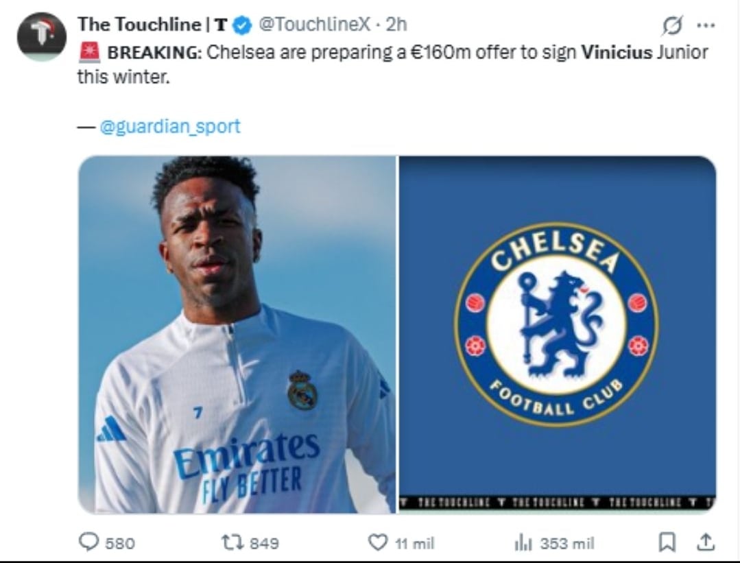 Vinicius Jr, en la mira del Chelsea.