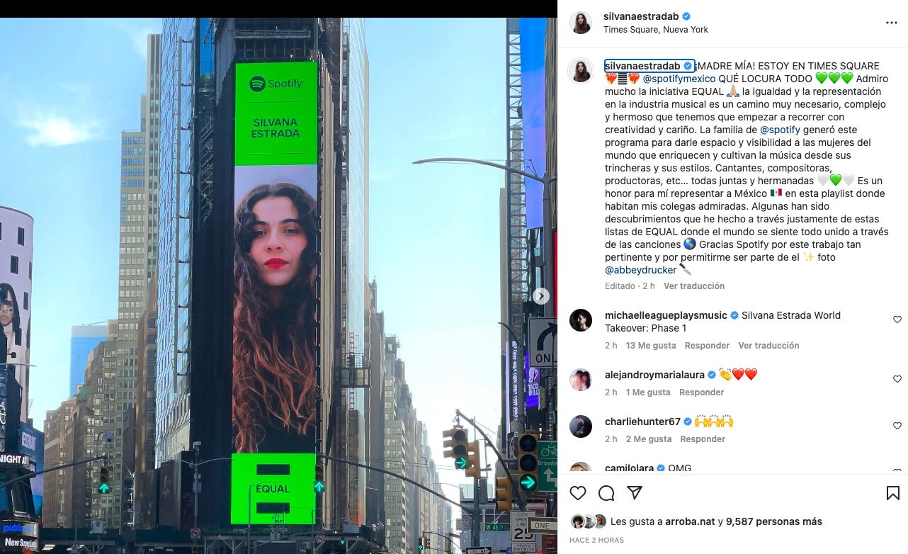Silvana Estrada presume su espectacular en Times Square