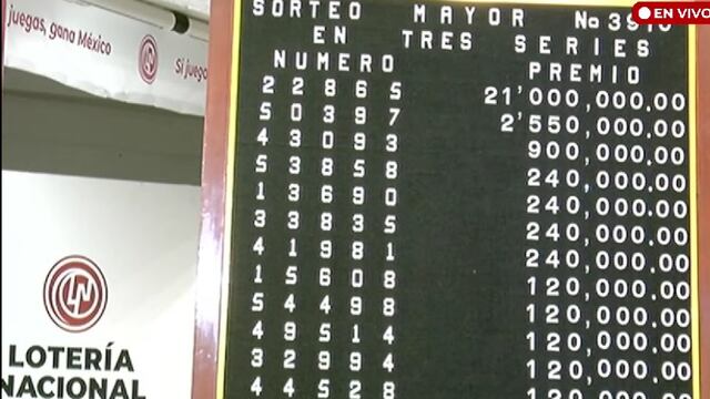 Resultados Sorteo Mayor 3910 de Lotería Nacional en vivo: ganadores de hoy 21 de noviembre