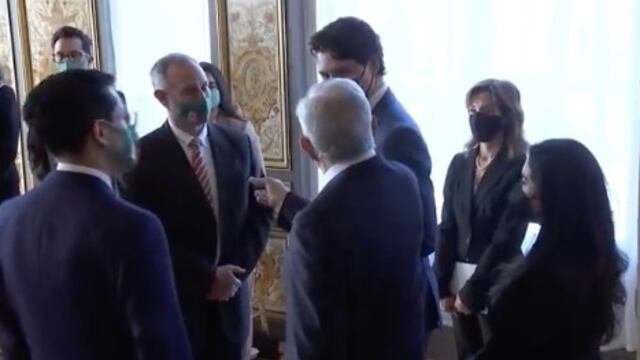 Hugo López-Gatell acompañó a AMLO en la reunión con Justin Trudeau