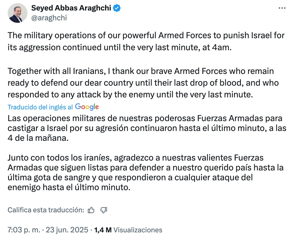 Ministro de Exteriores de Irán desmiente dichos de Donald Trump