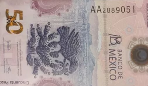Serie AA en billetes de 50 pesos