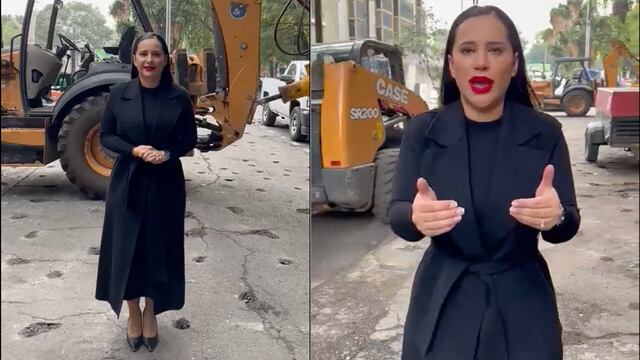 Sandra Cuevas presume que está tapando baches mientras otros andan de gira