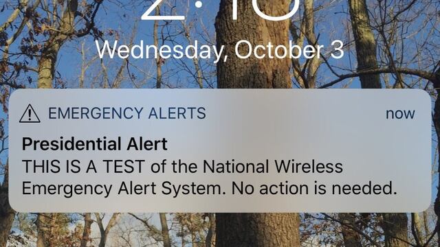 Prueba de "Alerta Presidencial" en EU