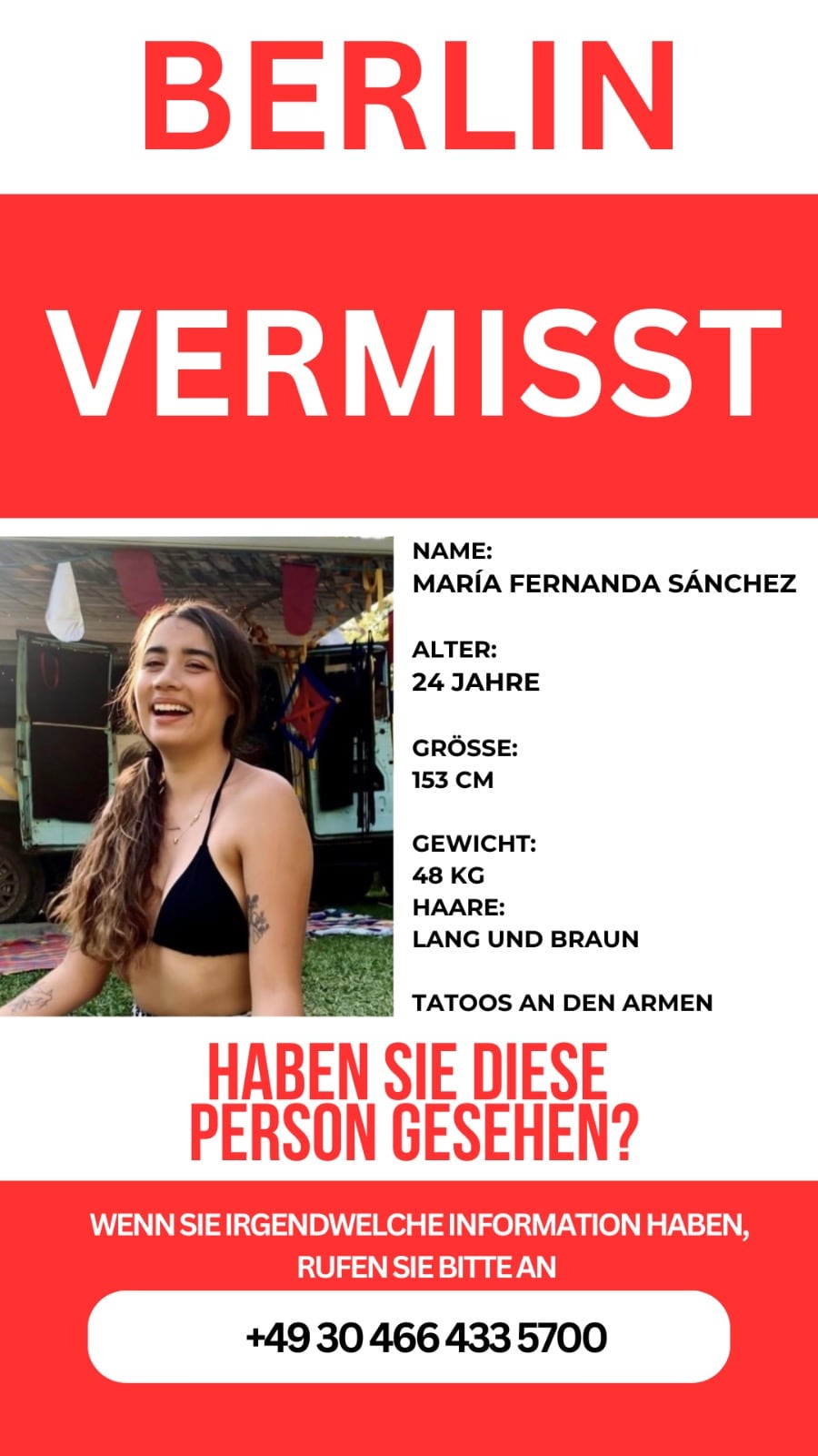 María Fernanda Sánchez Castañeda, mexicana desaparecida en Berlín, Alemania