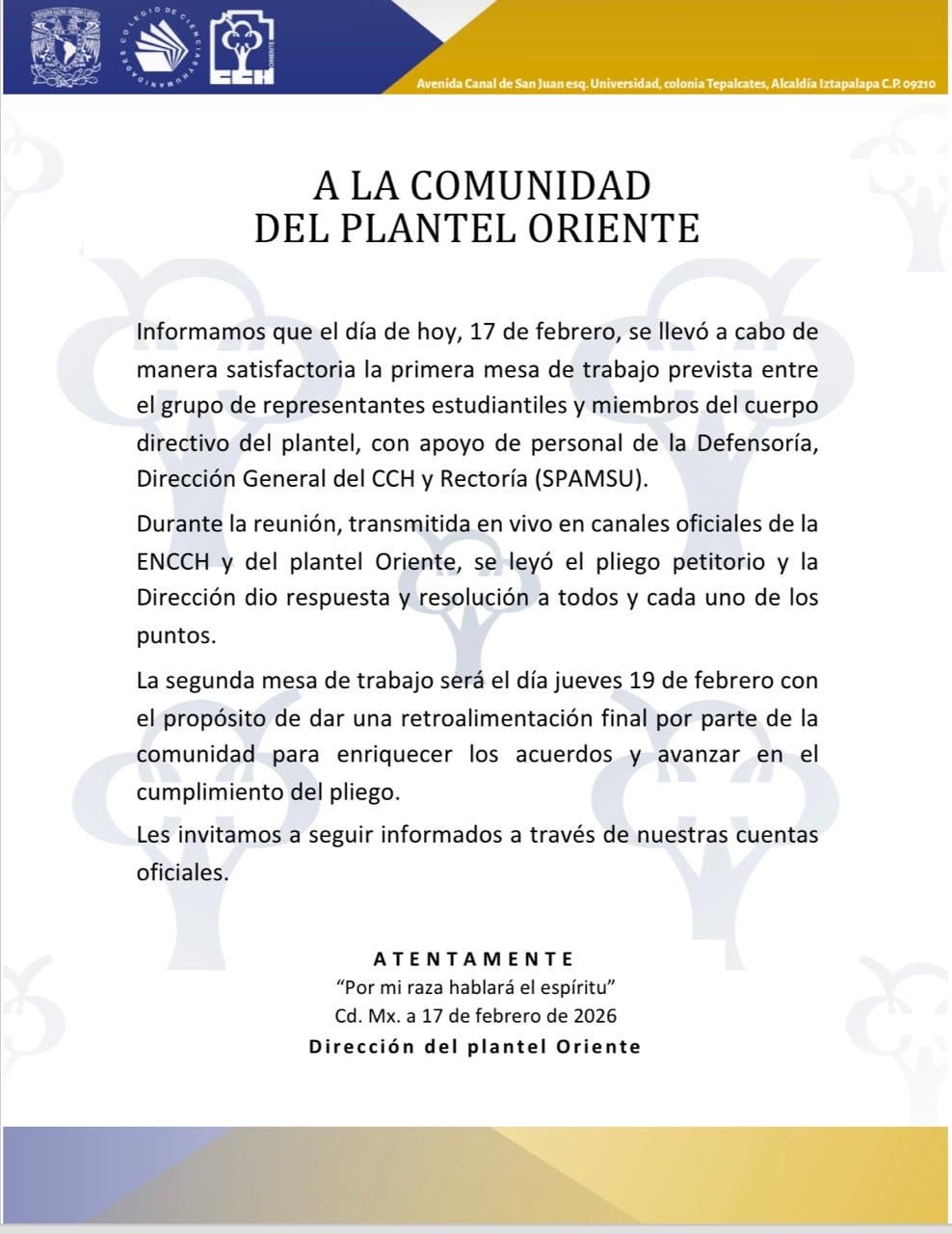 CCH Oriente quiso silenciar a estudiante víctima de asalto