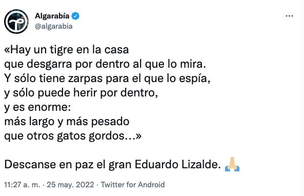 Revista Algarabía lamenta la muerte de Eduardo Lizalde