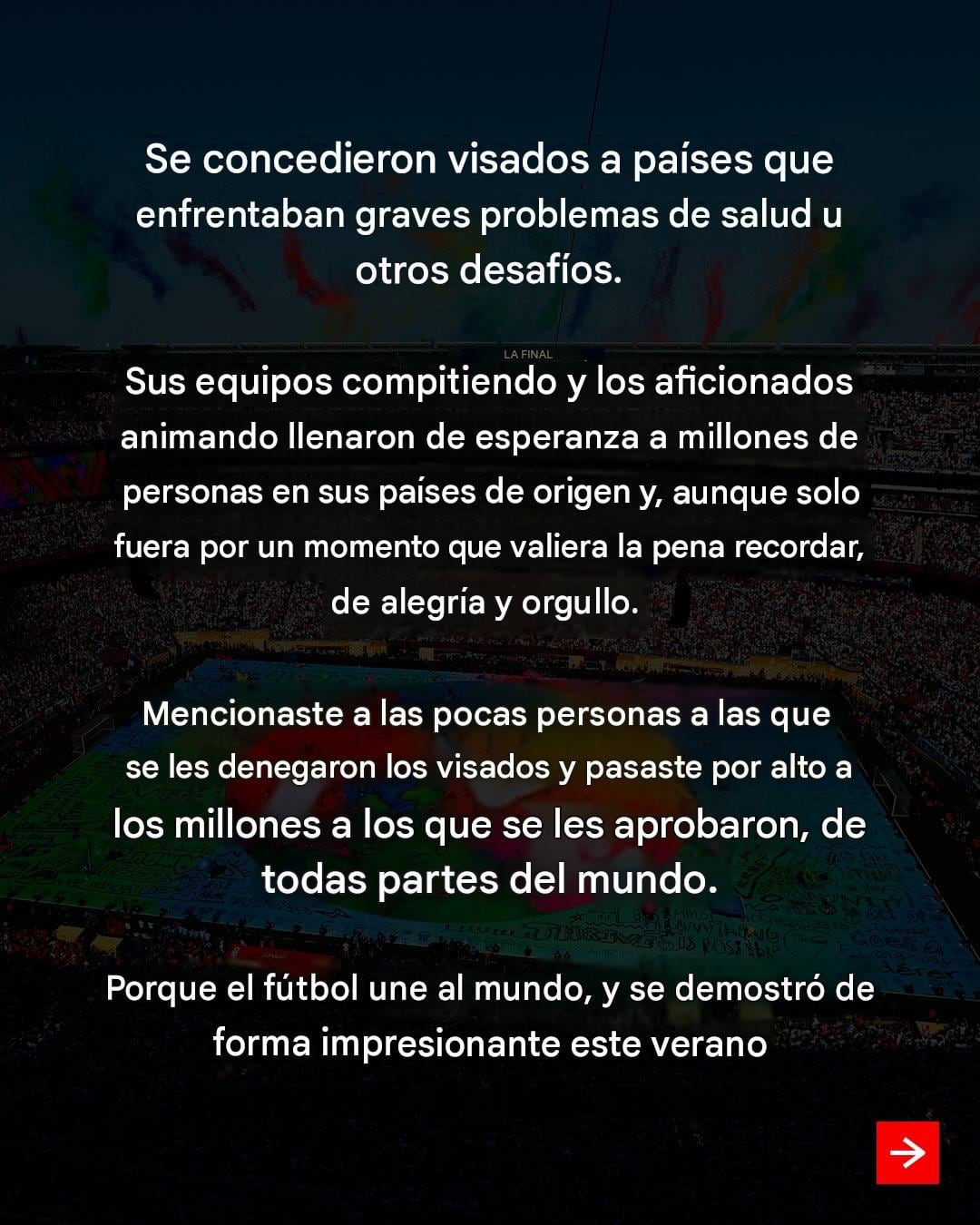 Gianni Infantino responde a las crítica del Mundial 2026 (traducida).