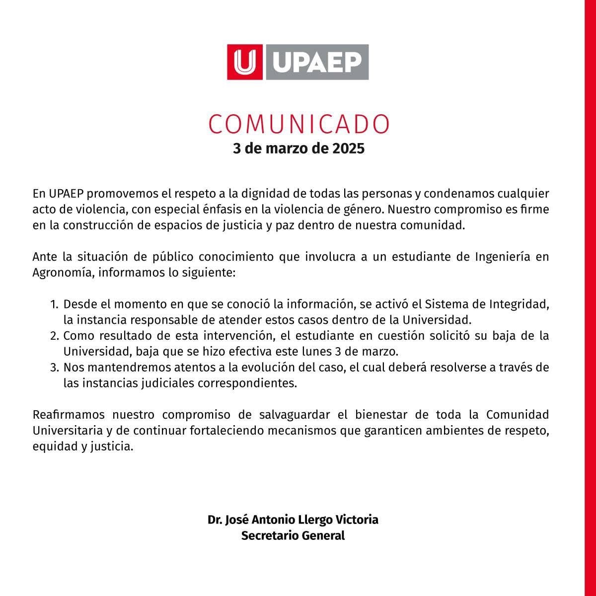 Estudiante de la UPAEP Puebla golpea a su exnovia