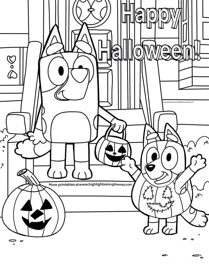 Dibujo de Bluey en Halloween