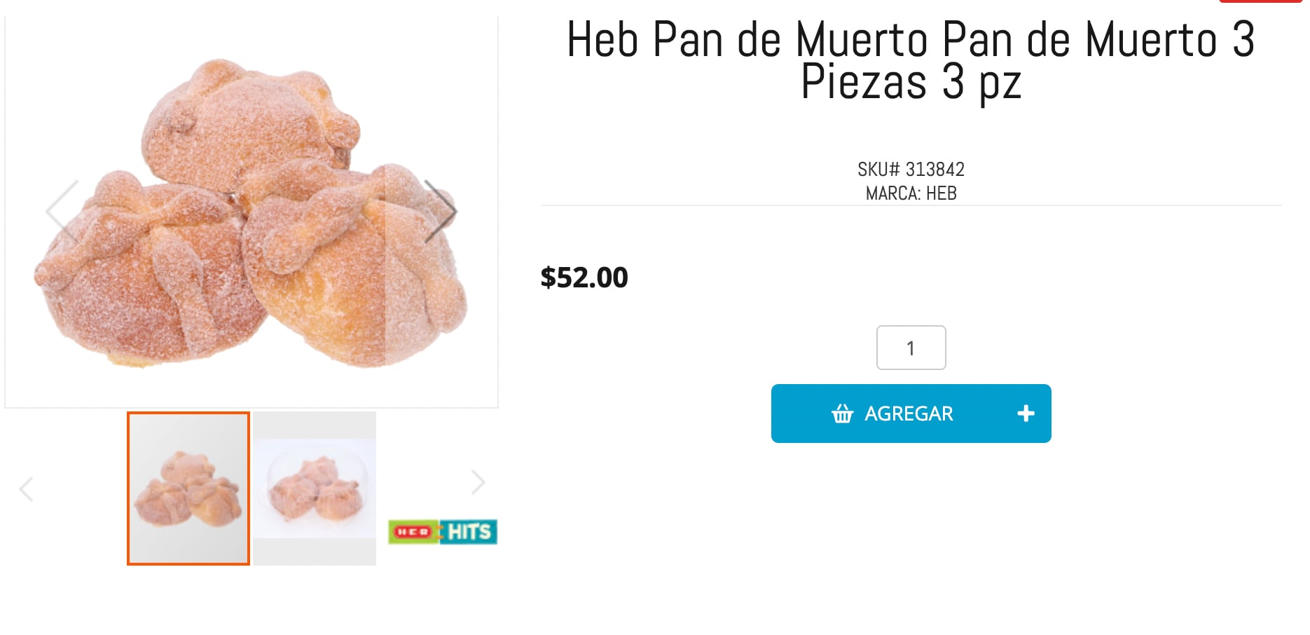 Pan de muerto de HEB